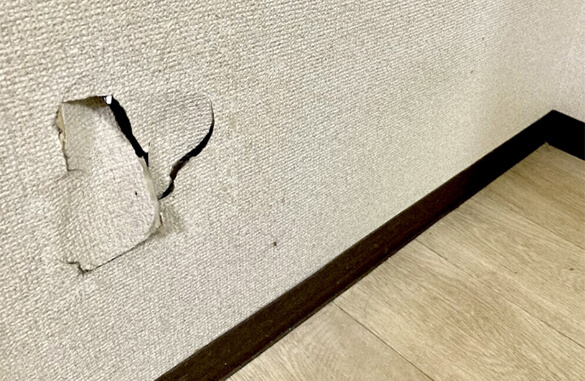 壁に穴が開いてしまった